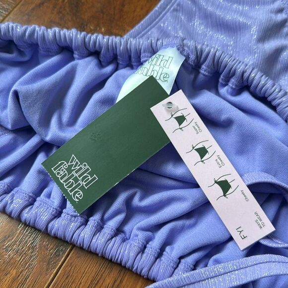 *NWT Wild Fable Size X (14-16) Purple Sparkly Side Tie Bikini Swim Bottom - Picture 5 of 6